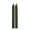 8" Green Traditional Taper Candles Set Of 2 Paraffin Wax, Burn Time 7 Hours.